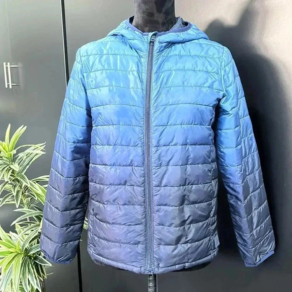 Gap Kids Puffer Hooded Coat, lightweight, Primaloft,water resistant, pockets - Picture 1 of 16